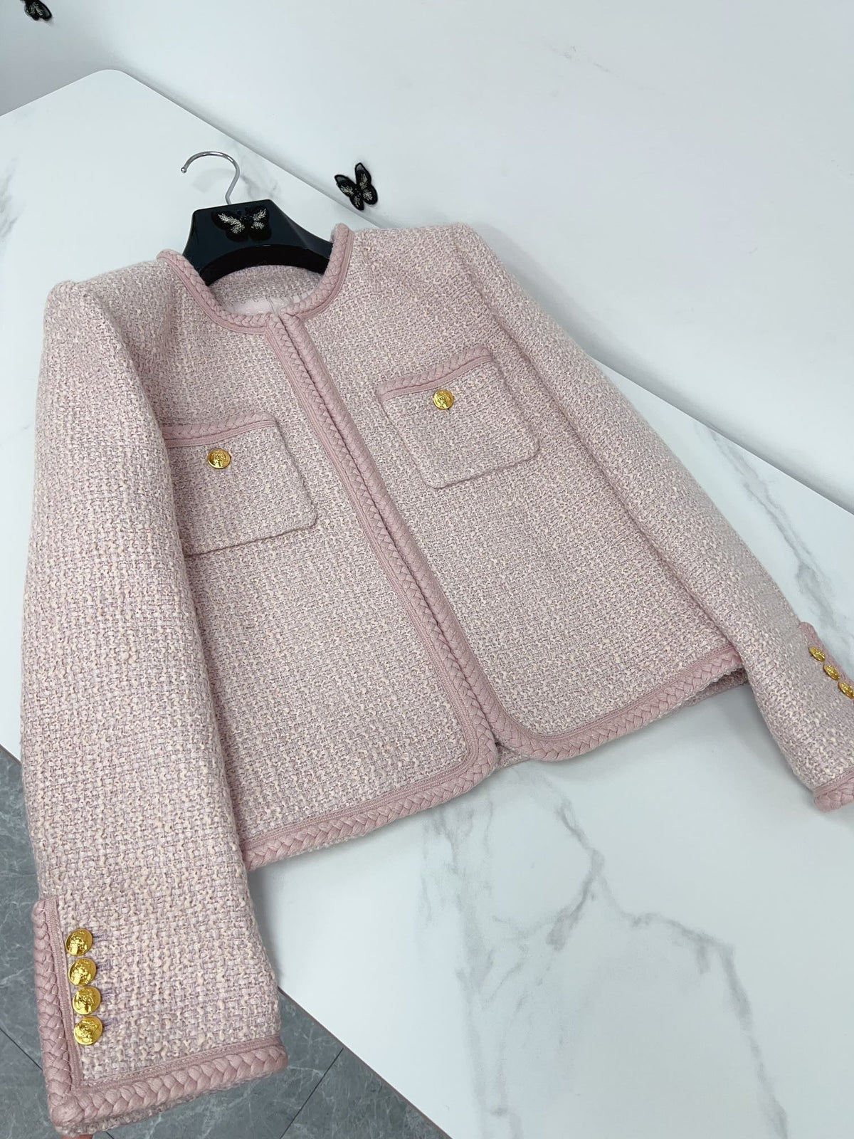 Celine Jacket Pink Gold Wool Cotton 290451