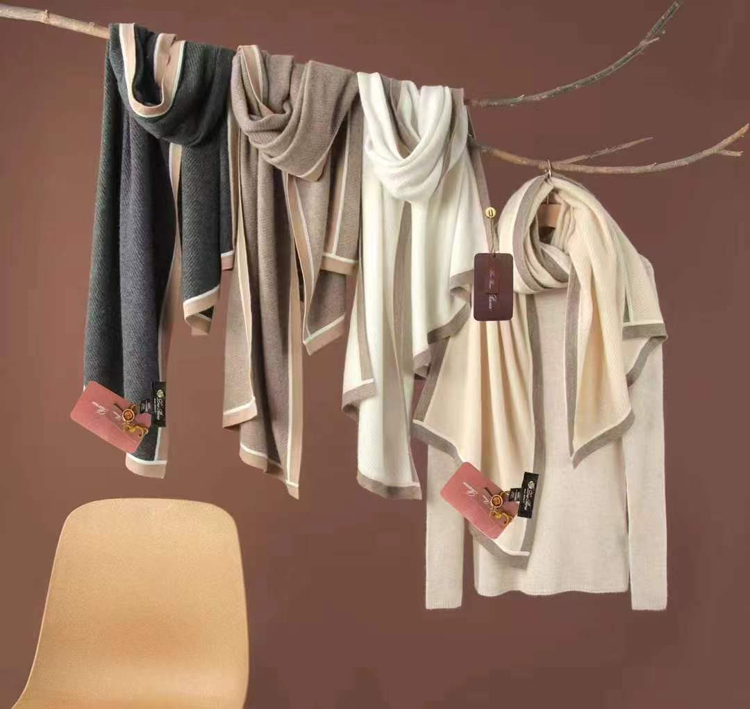LP Scarf 170 CM In Light Grey Mix Grey Consinee Cashmere 205601