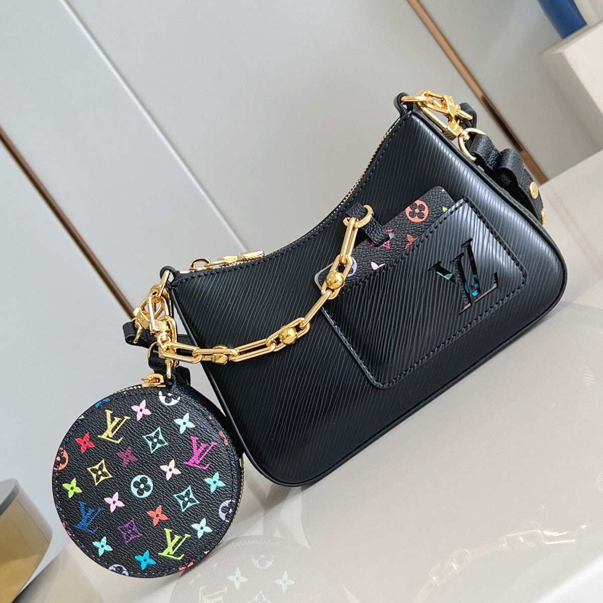 LV Marellini LV x TM Black Epi Cowhide 203652