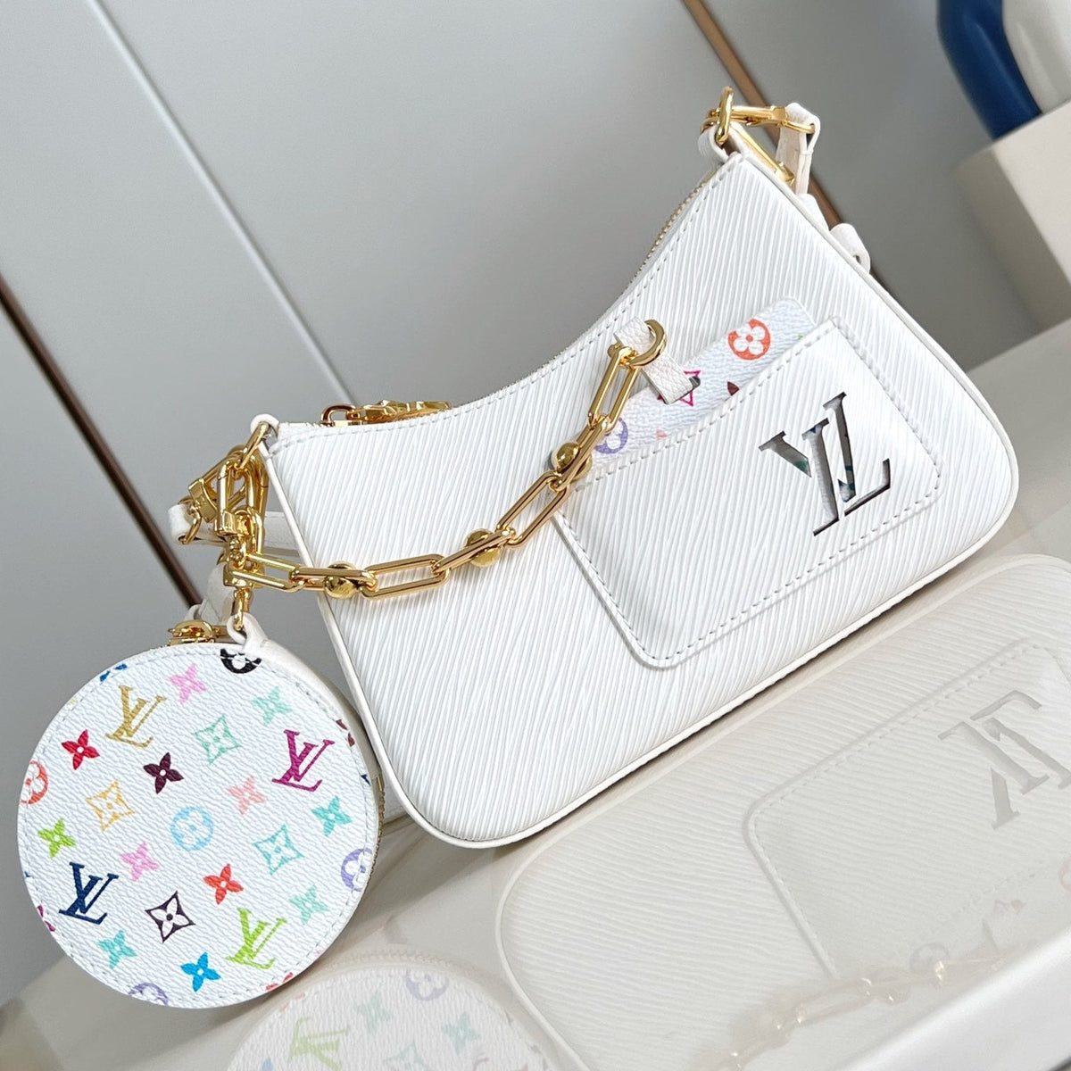 LV Marellini LV x TM White Epi Cowhide 203650