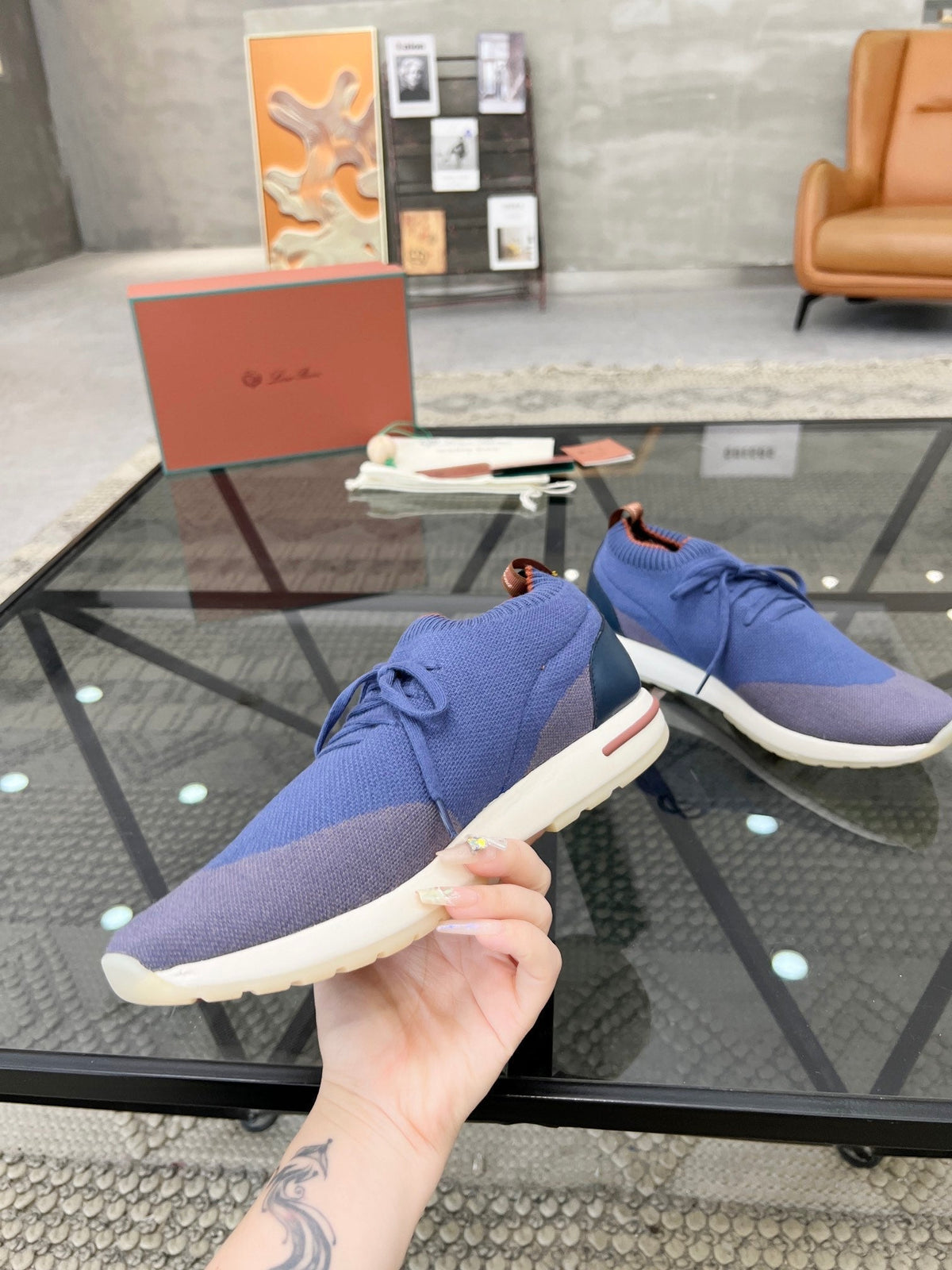 LP 360 LP FLEXY WALK SNEAKER BLUE AND GRAY WOOL