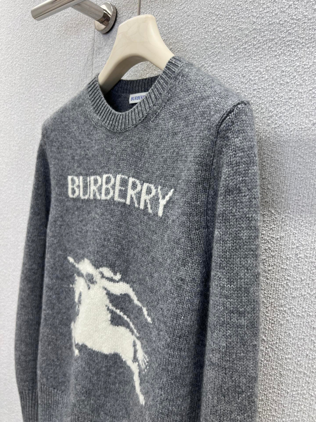 Burberry 25 Sweater Gray White Wool Cashmere