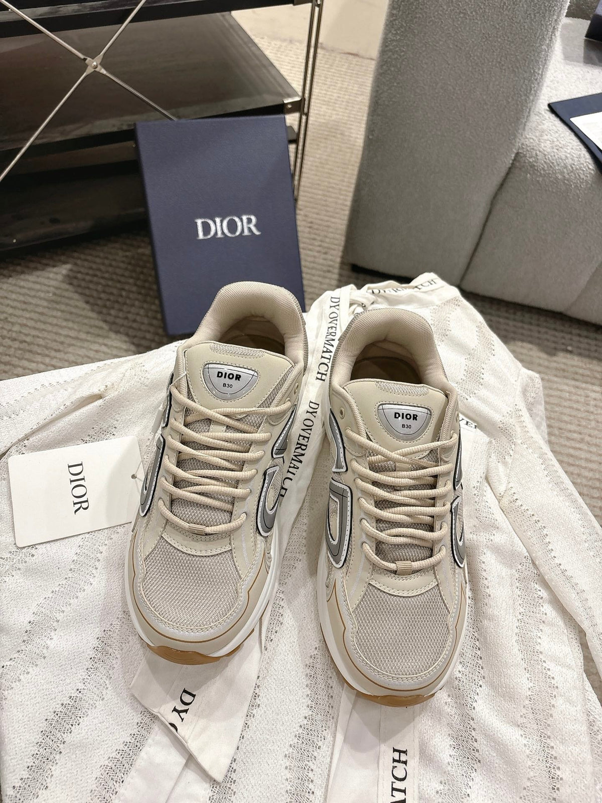 CD B30 Sneakers Beige White Technology Fabric