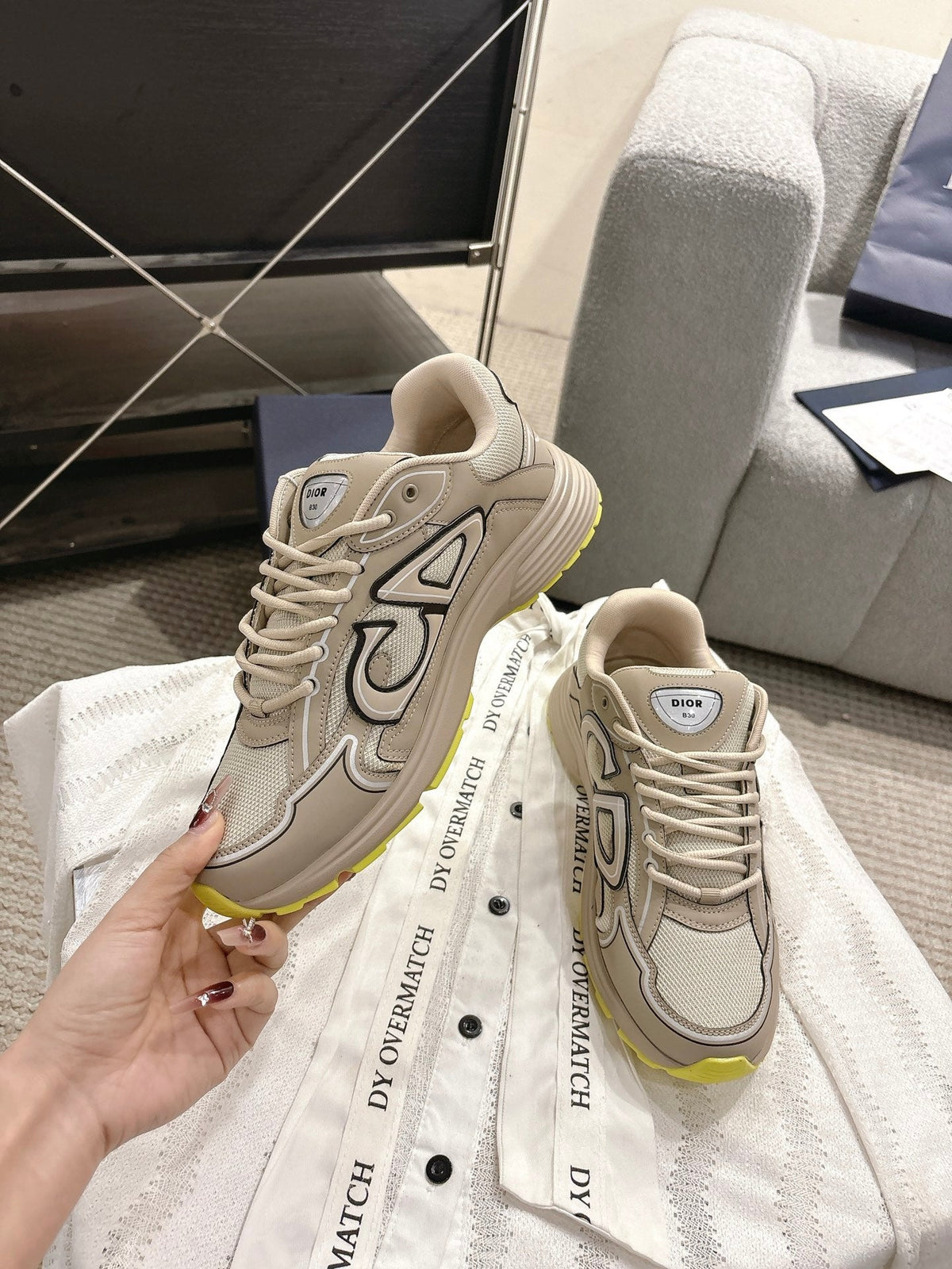 CD B30 Sneakers Beige Technology Fabric 438327