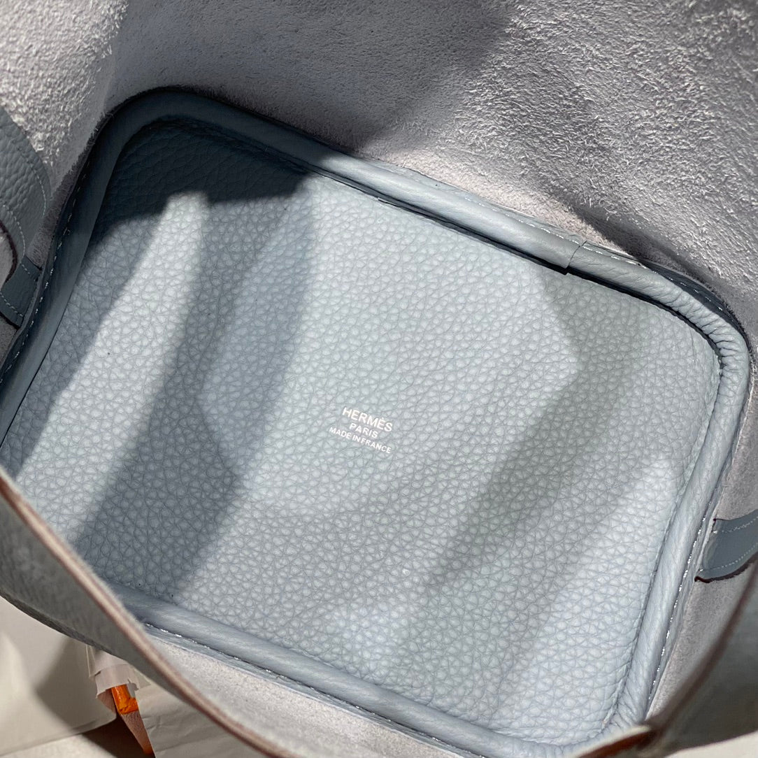 picotin lock light sky blue togo leather silver hardware