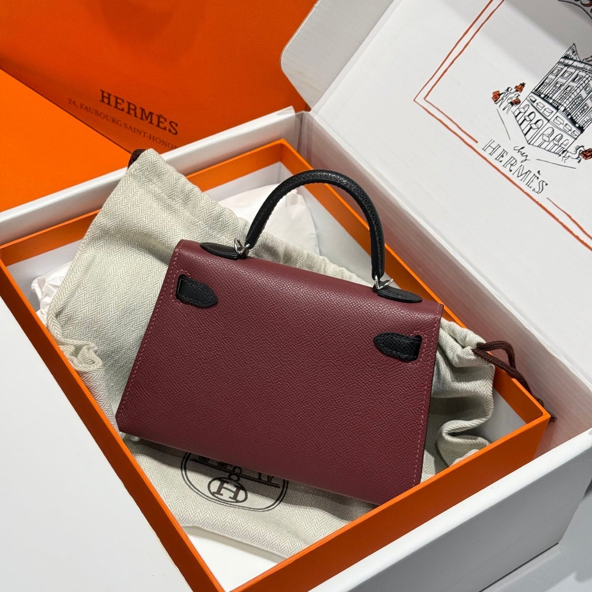 HM Mini Kelly 19 Burgundy Epsom 243135