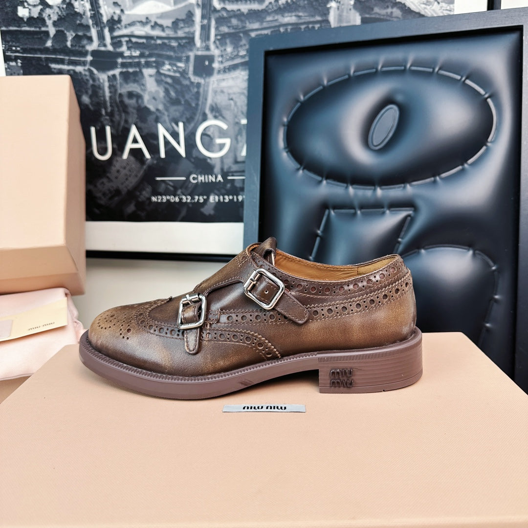 Church's X Miu Loafers Matte Brown Calfskin