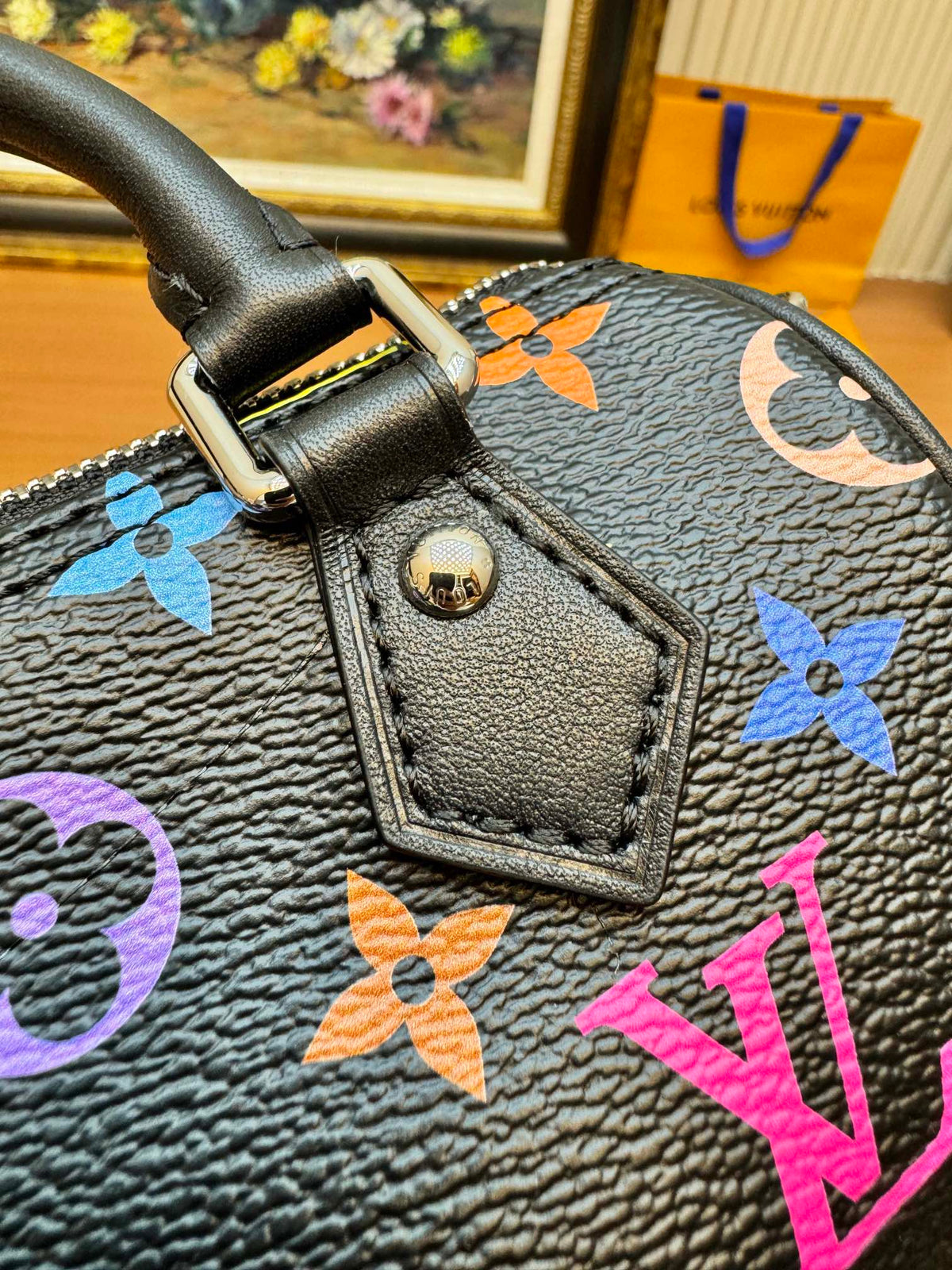 LV Nano Speed 16cm Black Multicolore Monogram Canvas 206013