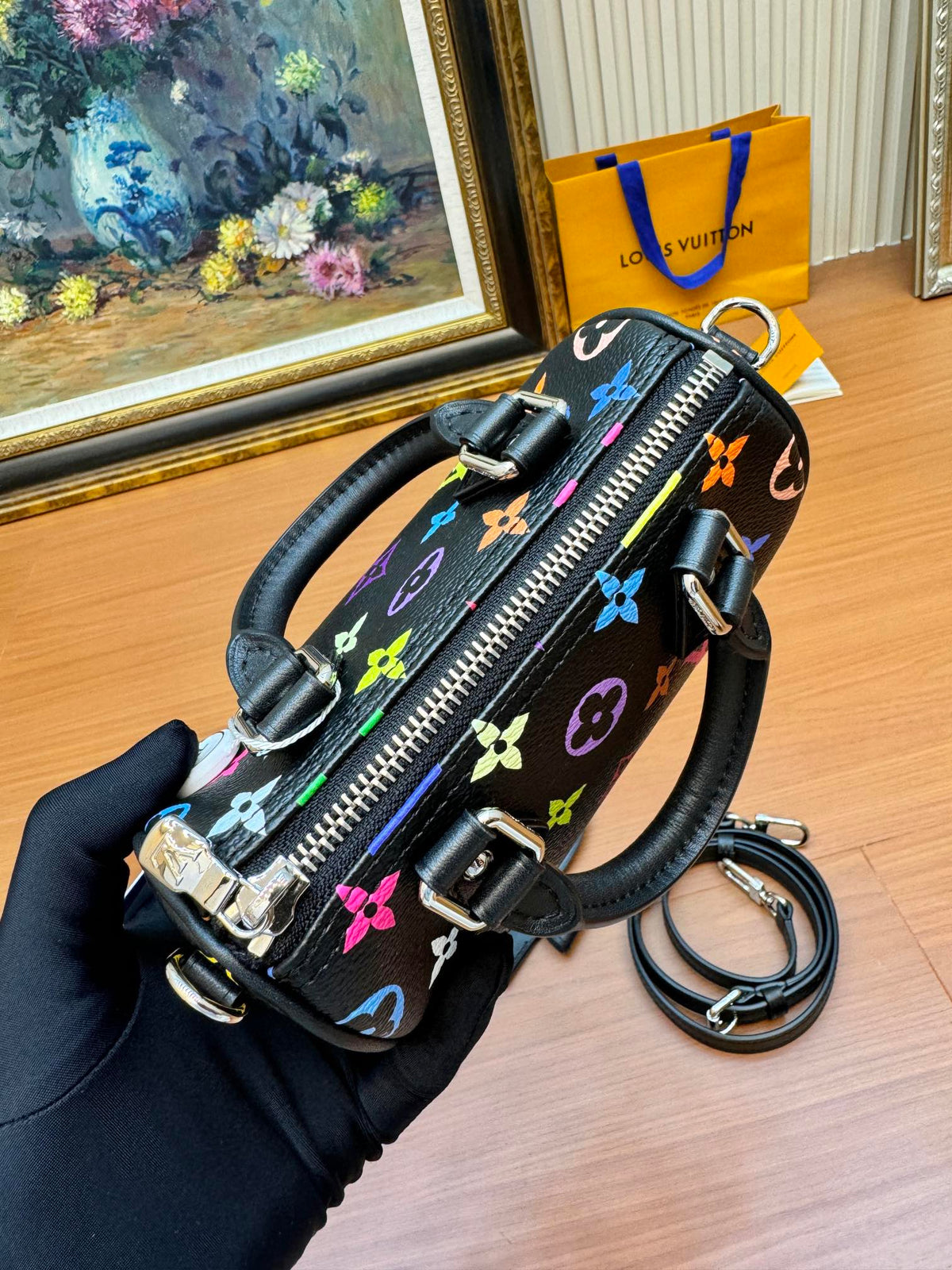 LV Nano Speed 16cm Black Multicolore Monogram Canvas 206013