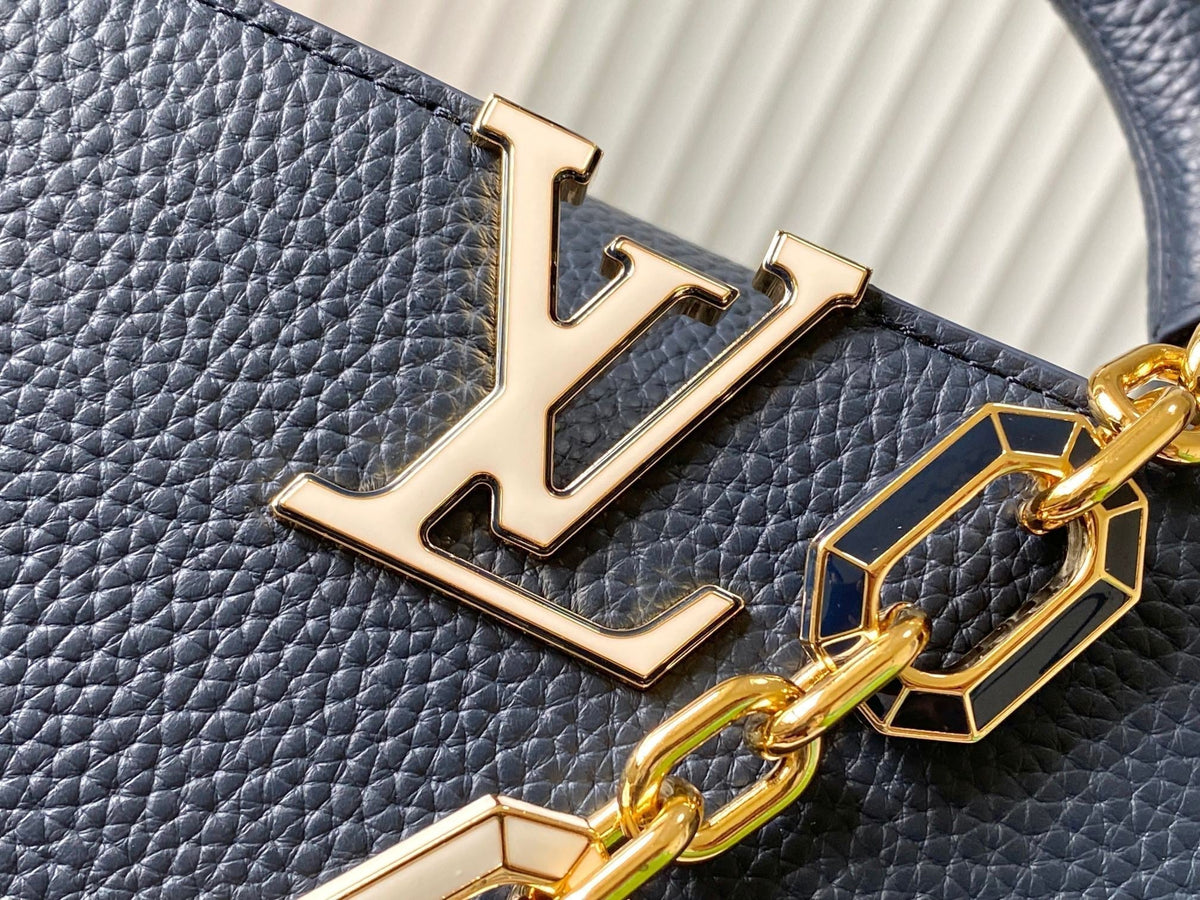 CAPUCINES BB 27CM DARK BLUE TAURILLON LEATHER