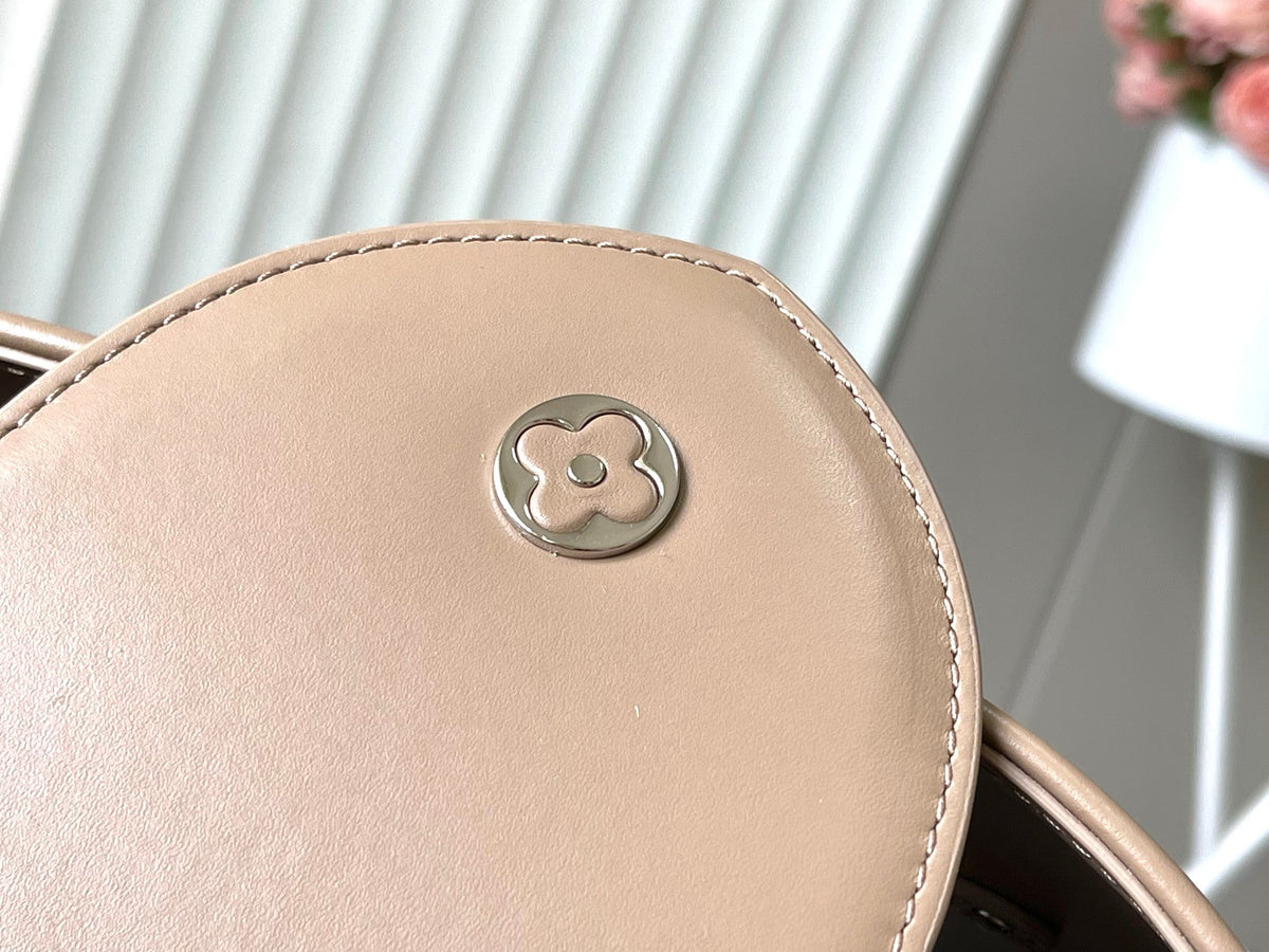CAPUCINES GM 38CM BEIGE CANVAS BROWN CALFSKIN