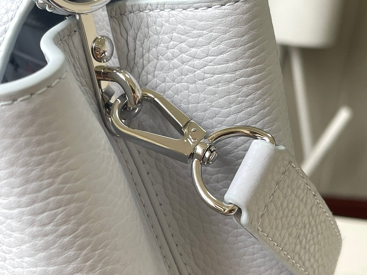 CAPUCINES BB 27 IN CHROME GRAY TAURILLON SILVER HARDWARE