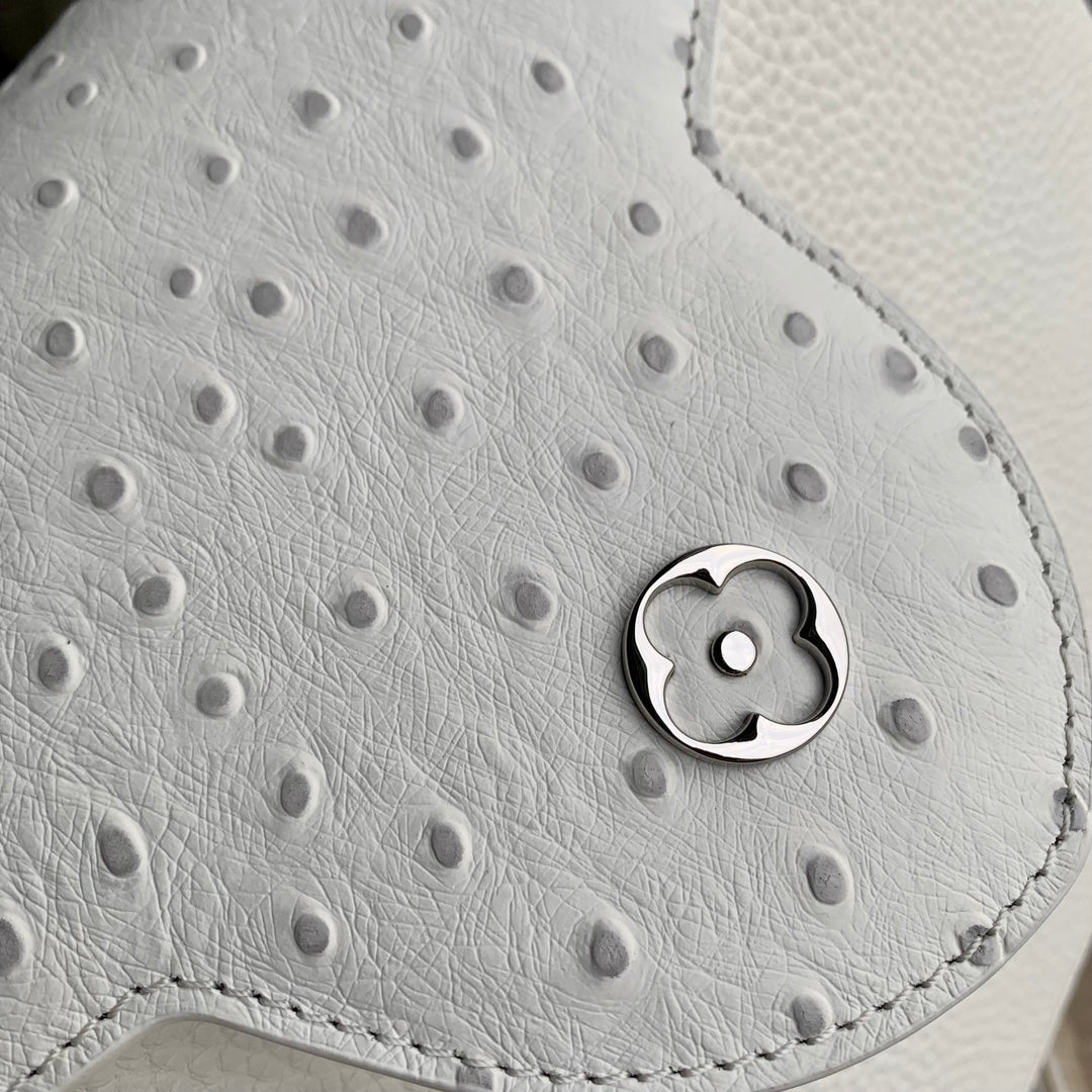 CAPUCINES MINI 21 WHITE TAURILLON SILVER HARDWARE