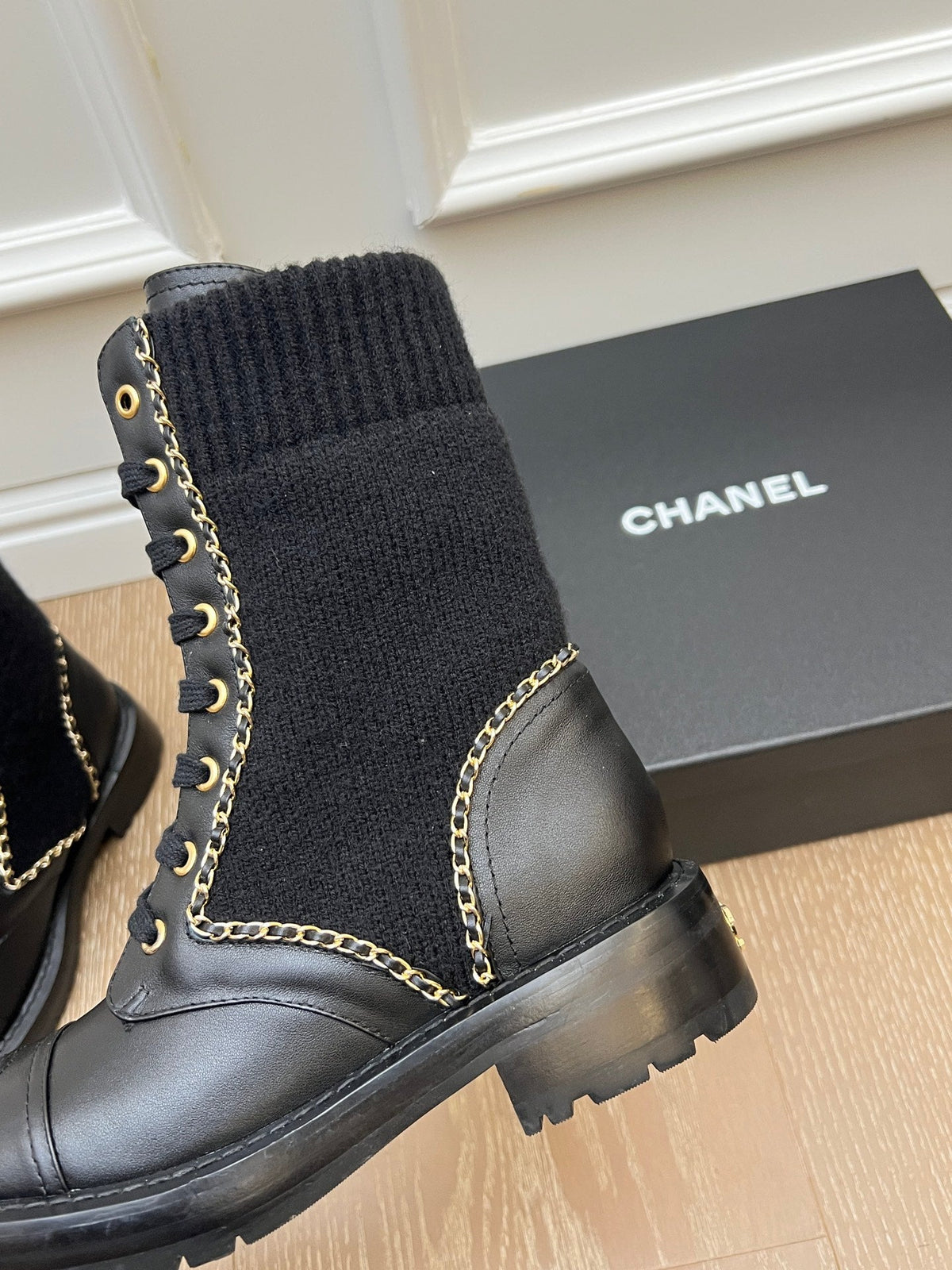 Chanel 2026 Double C Ankle Boots Wool Leather 194056
