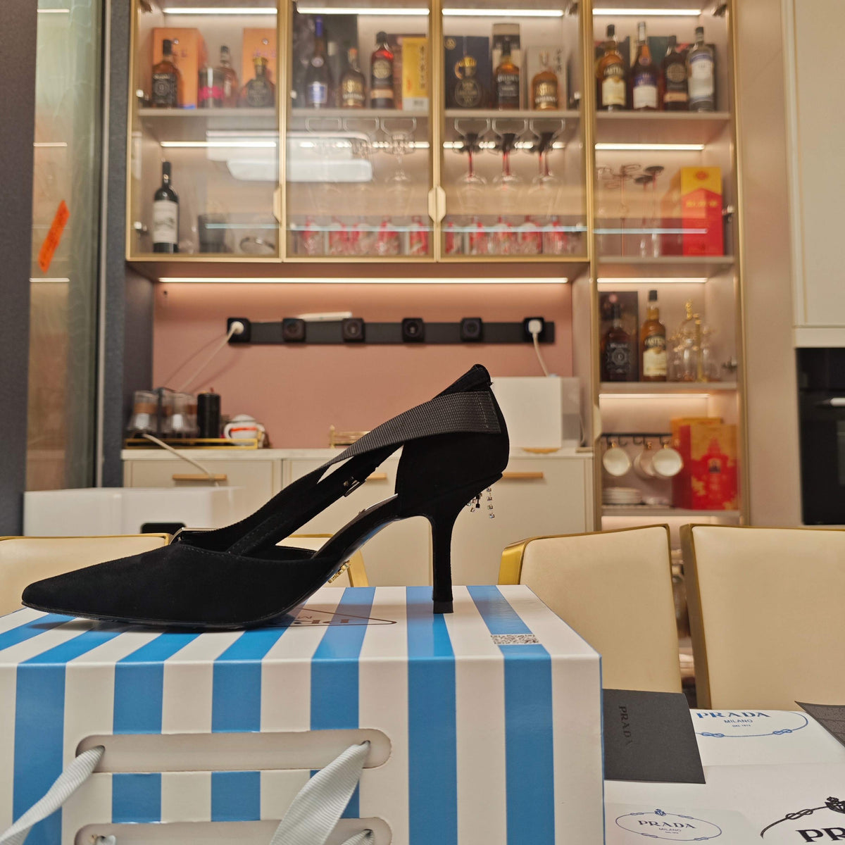 PRA 26S High Heel Pump 70 Black Velvet 630562