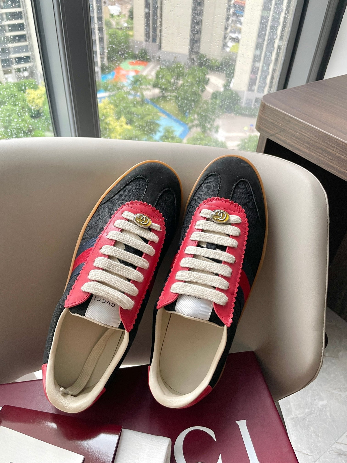GG 26 Sneaker Black Pink Canvas Suede 632801