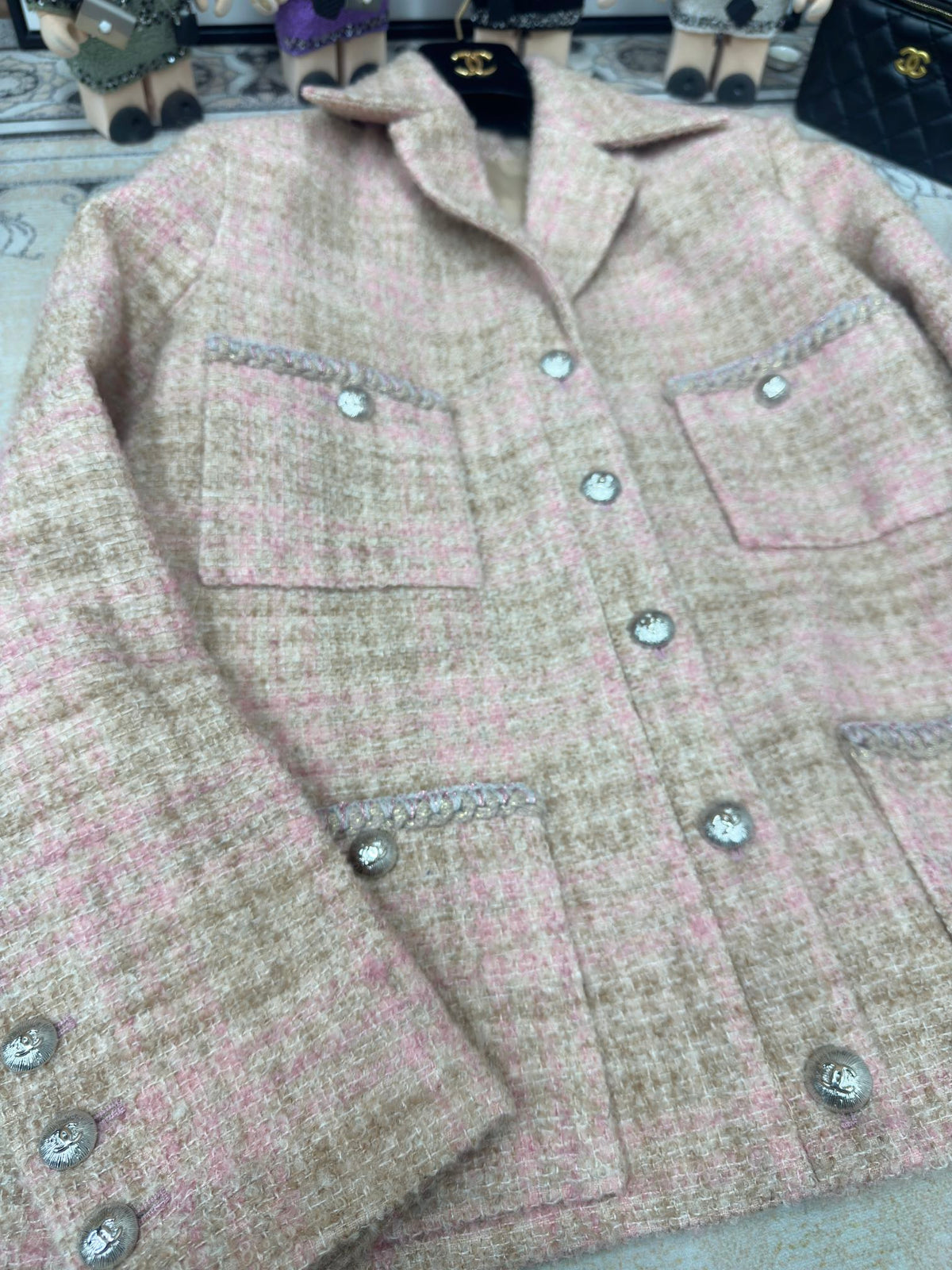 CC Tweed Jacket Pink Laine Wool Alpaga 251960