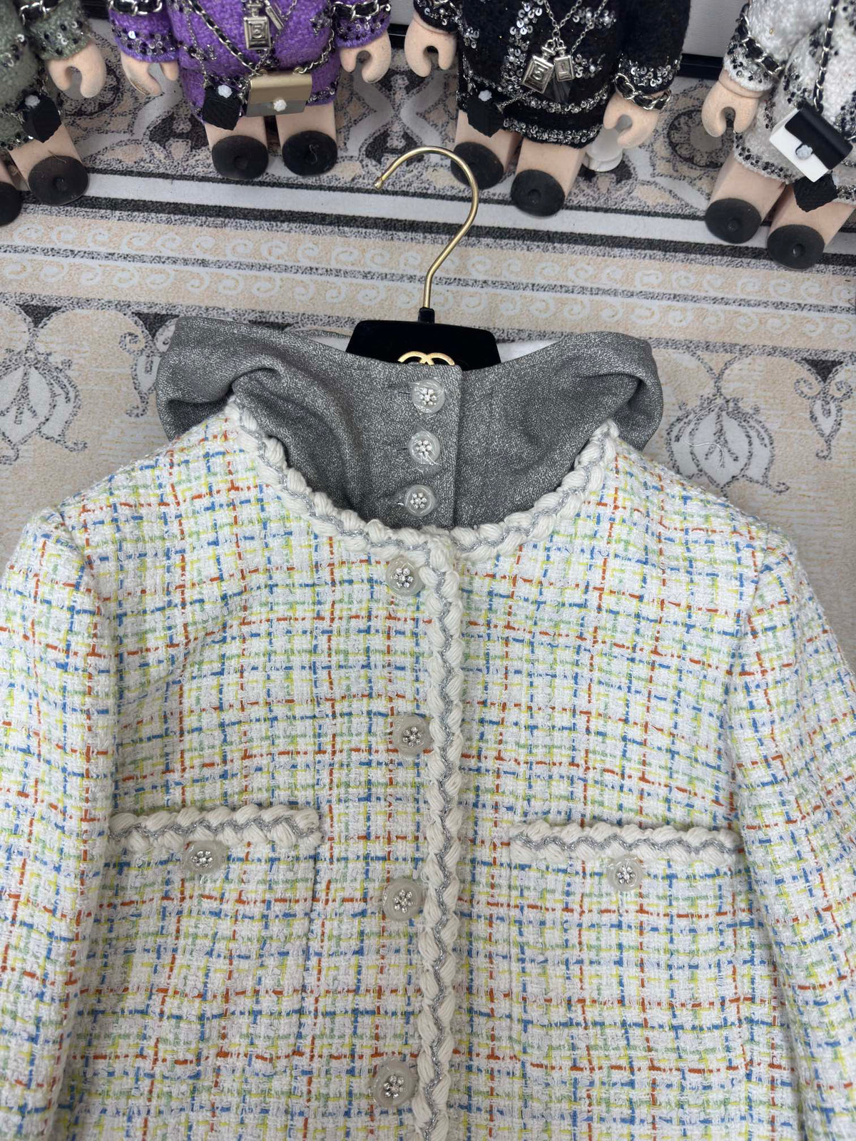CC 25 Tweed Hooded Jacket Multicolor Cotton Wool 251972