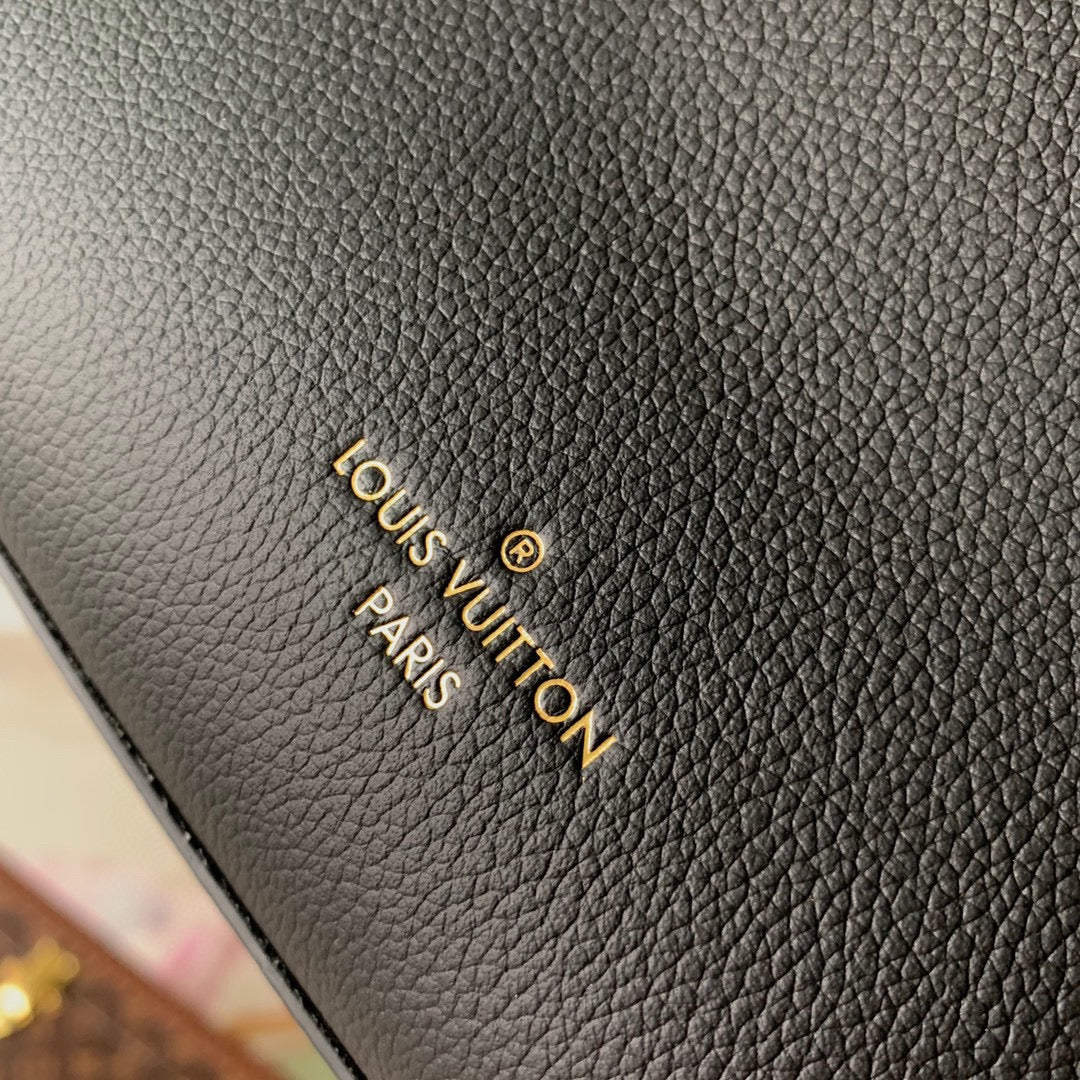 LV Lock&Go Bag Black Gold Cowhide 240844