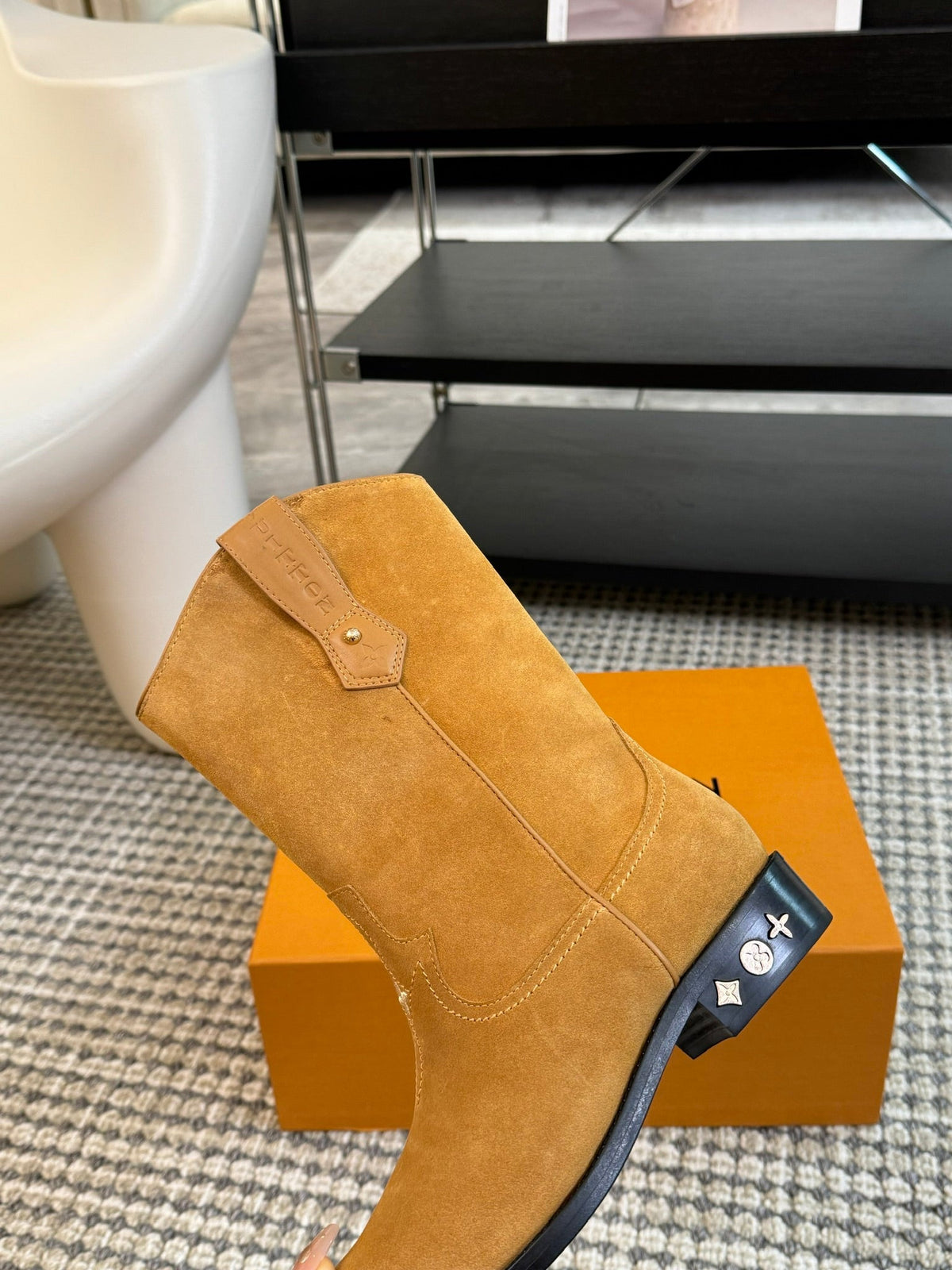 LV Rider Boot Brown Yellow Suede