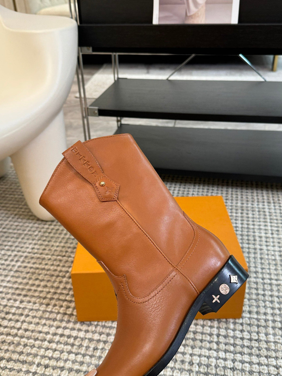 LV Rider Boot Brown Orange Calfskin