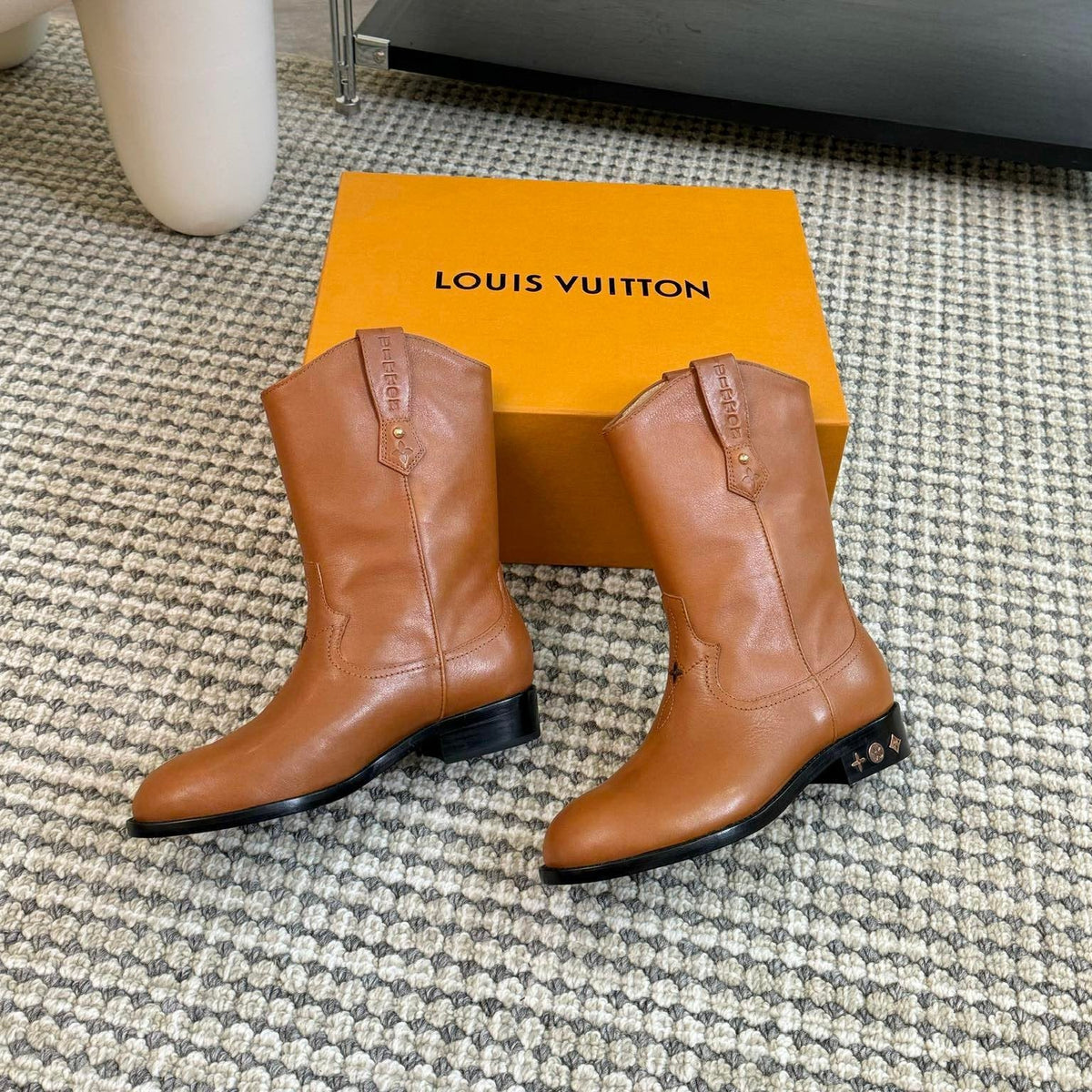 LV Rider Boot Brown Orange Calfskin