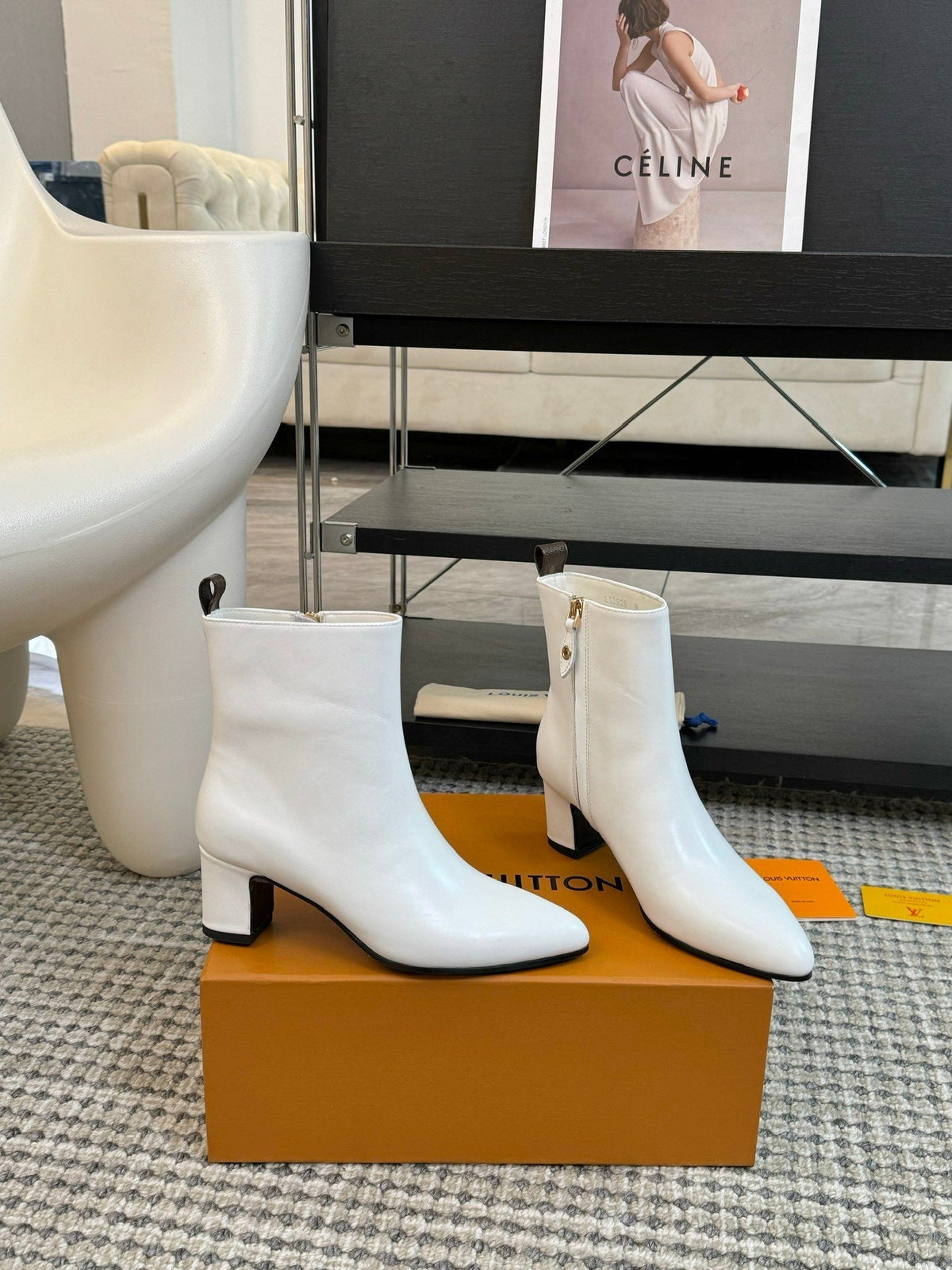 LV Ankle Boots 60mm White Cowhide