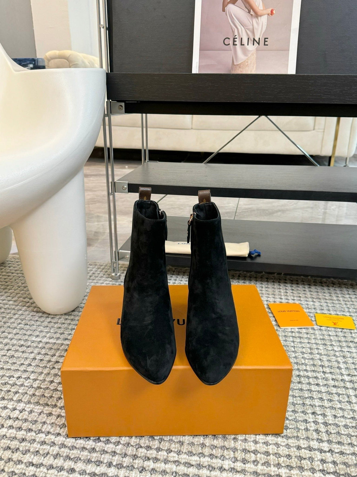 LV Ankle Boots 60mm Black Suede