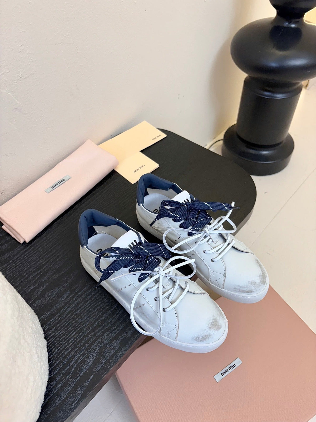 Miu 25C Sneakers White mix Night Blue Leather 235745