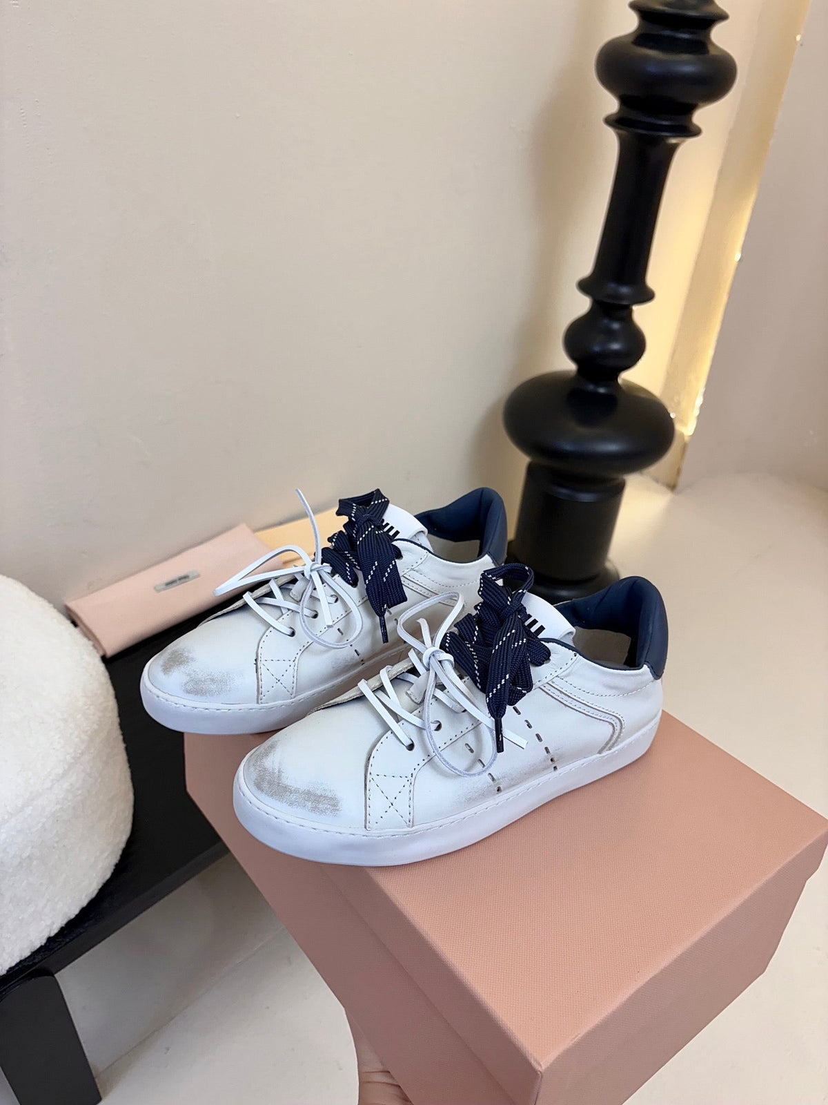 Miu 25C Sneakers White mix Night Blue Leather 235745