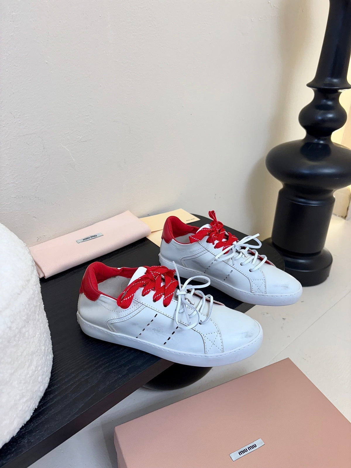 Miu 25C Sneakers White mix Red Leather 235746