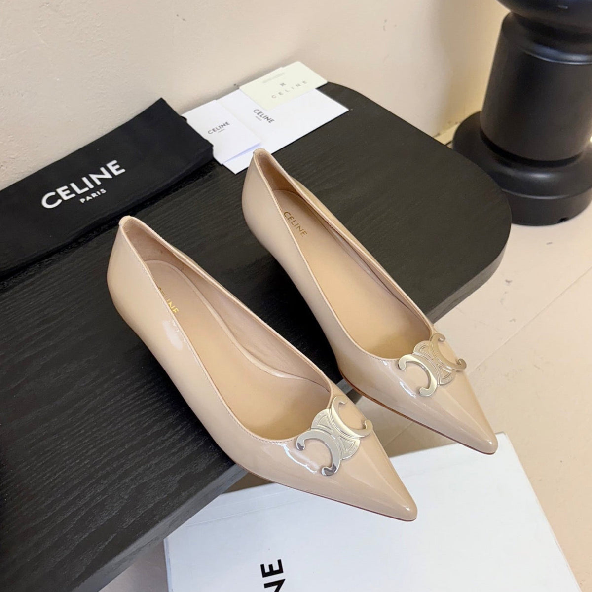 CELINE Pump Nude Patent Calfskin 235699