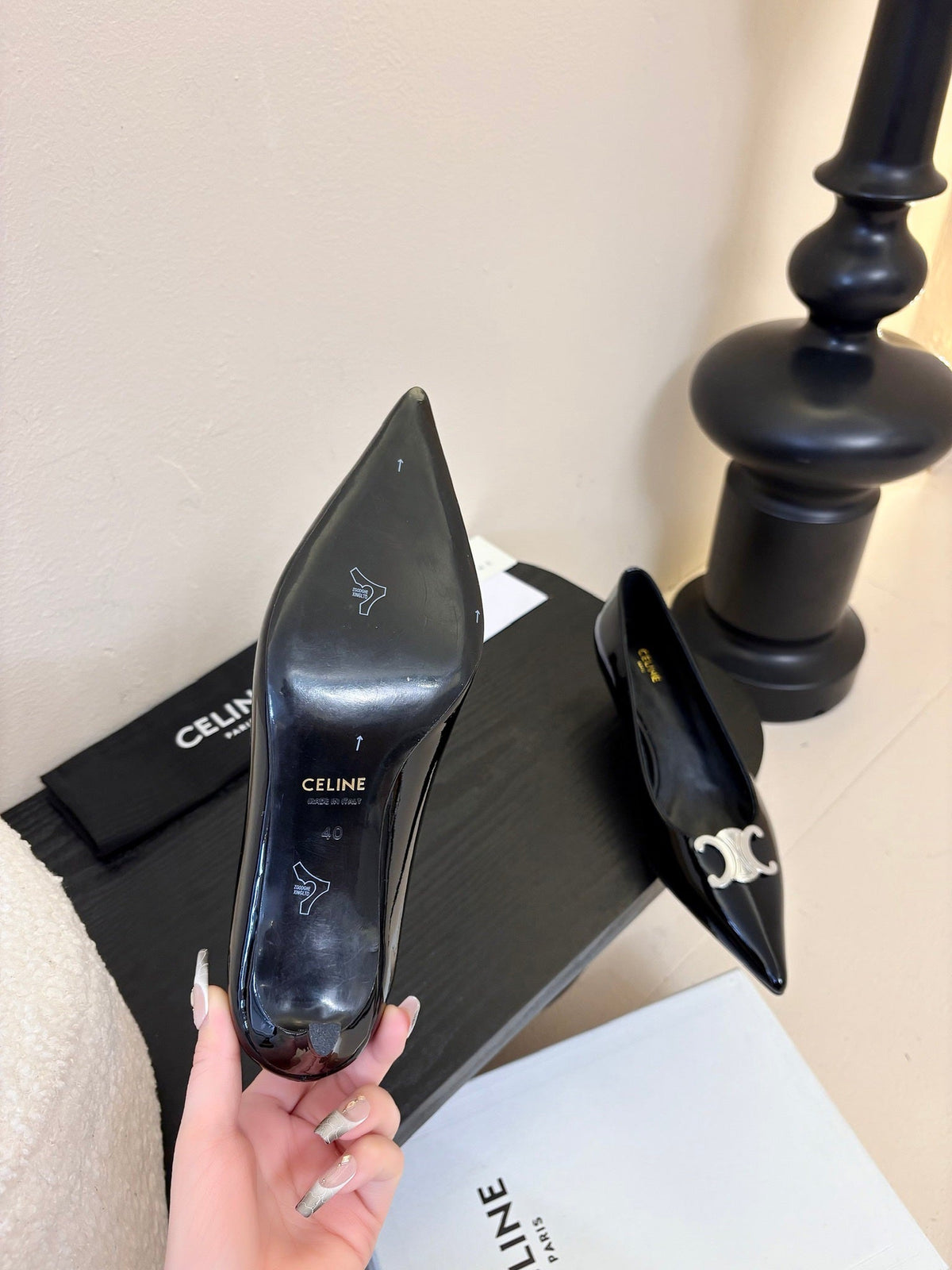 CELINE Pump Black Patent Calfskin 235701