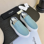 CELINE Block Wedge Mule Baby Blue Calfskin 235718