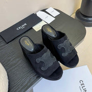 CELINE 25C Elena Mule Black Suede 235722