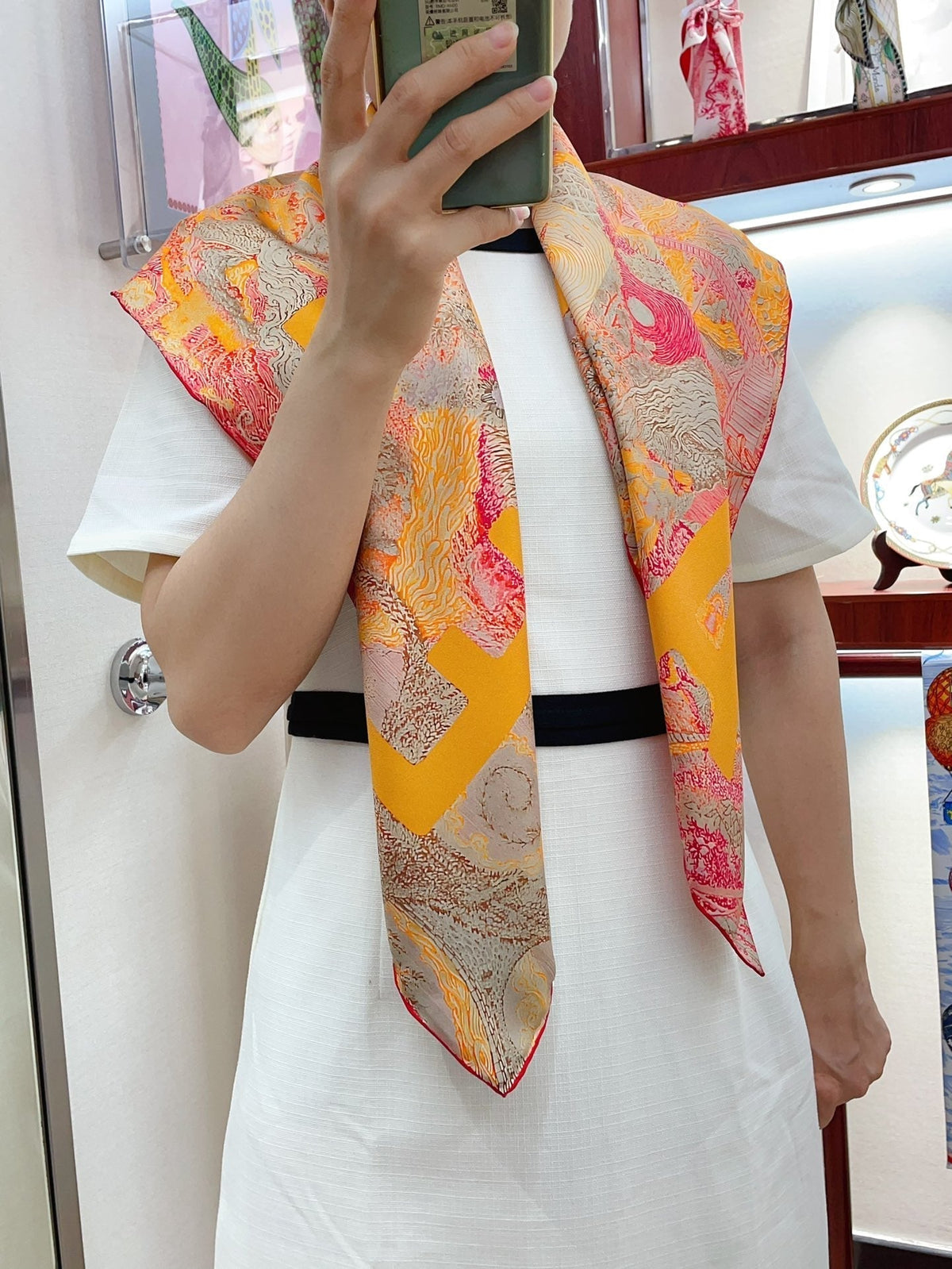 Eleftheria Scarf 90 CM In Colorful Silk Twill 193833