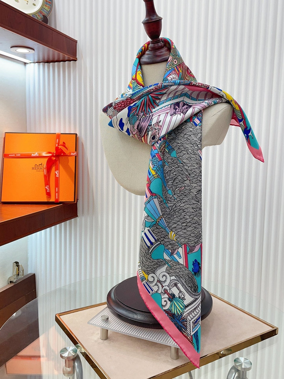 Animapolis Scarf 90 CM In Colorful Silk Twill 220185