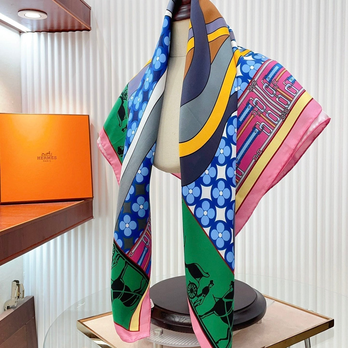 Scarf 90 CM In Colorful Silk Twill 258475