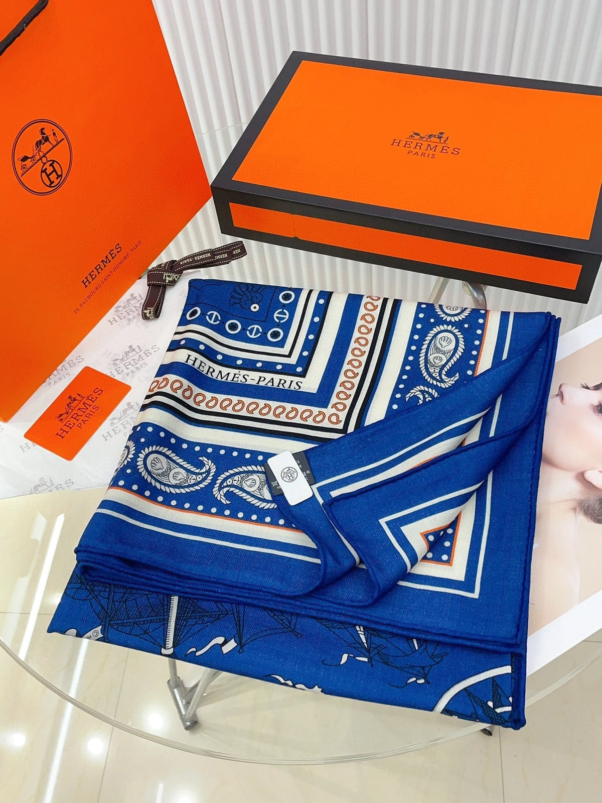 TATOUAGES MARINS BANDANA SHAWL 135 CM COLORFUL 385443