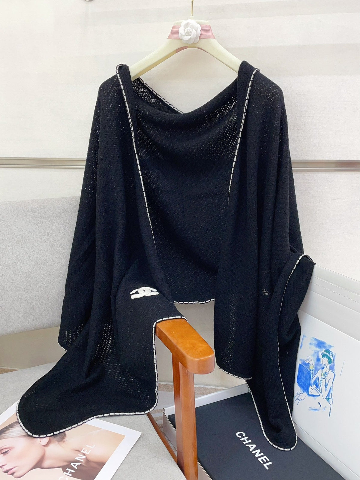 CC Scarf 190 CM In Black Cashmere 419816