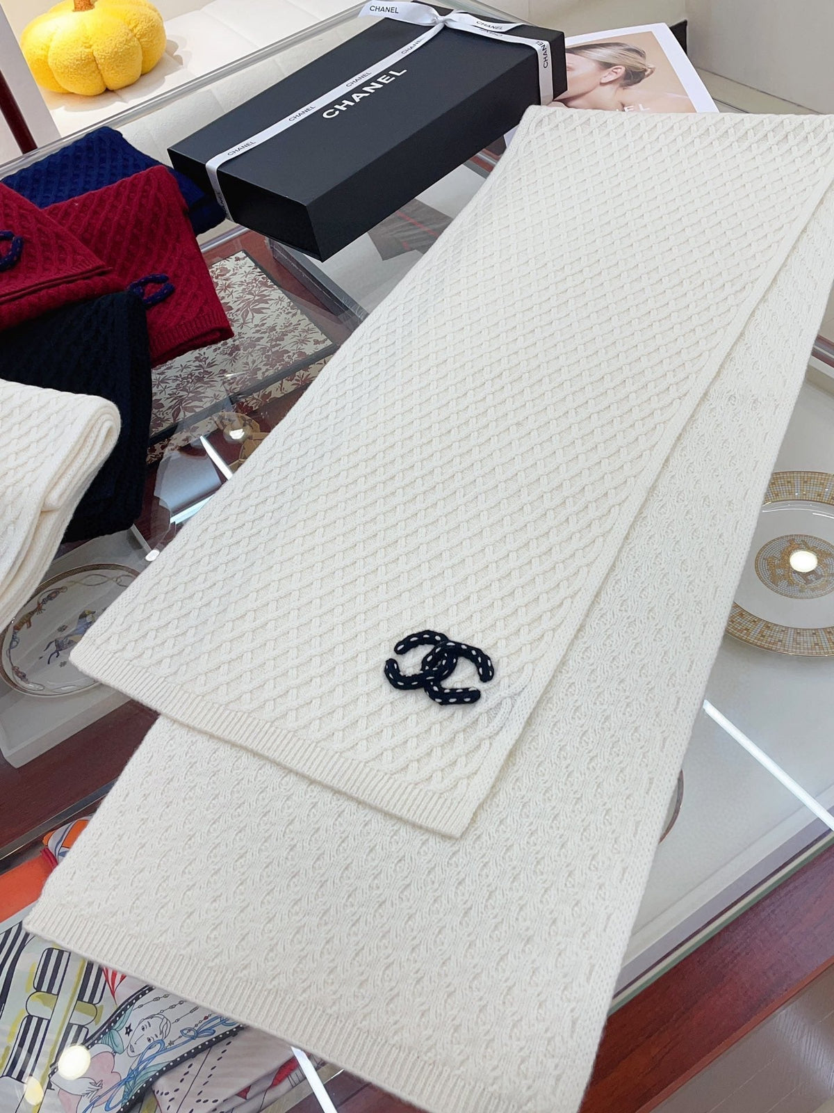 CC Scarf 170 CM In White Cashmere 421409