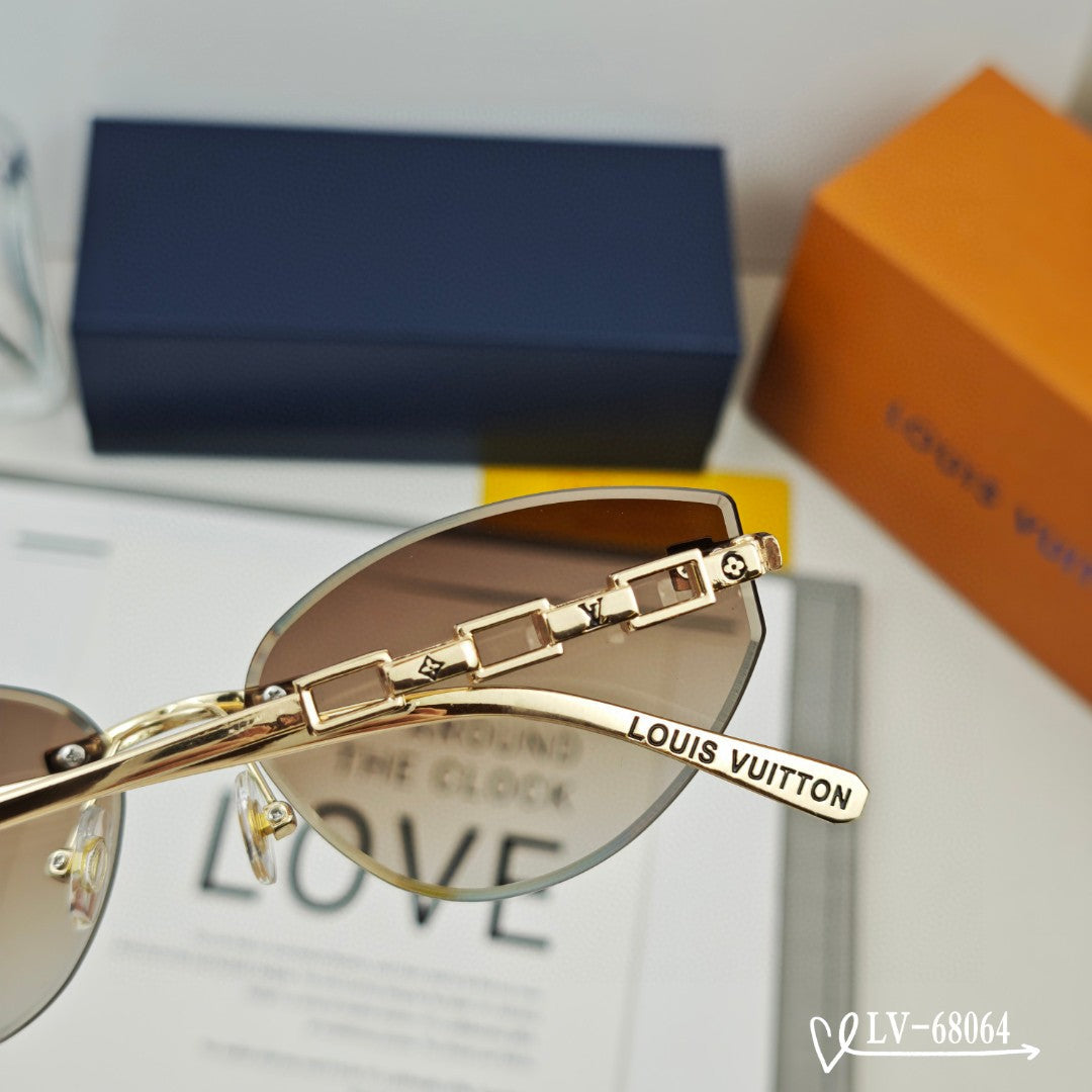 CHAIN CAT EYE SUNGLASSES 68064 IN METAL