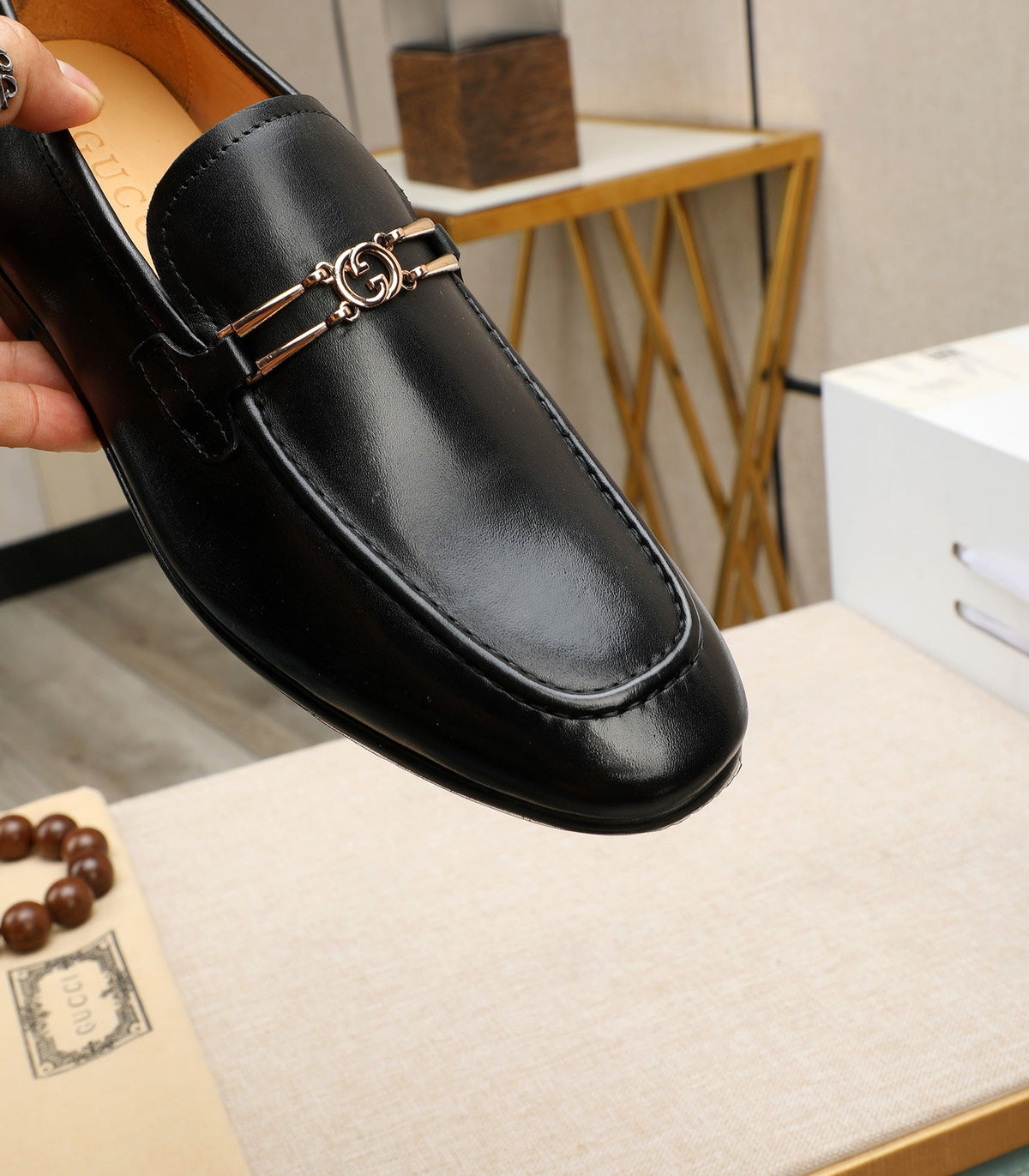 GG Men's Phyllis Loafer Black Cowhide 526008