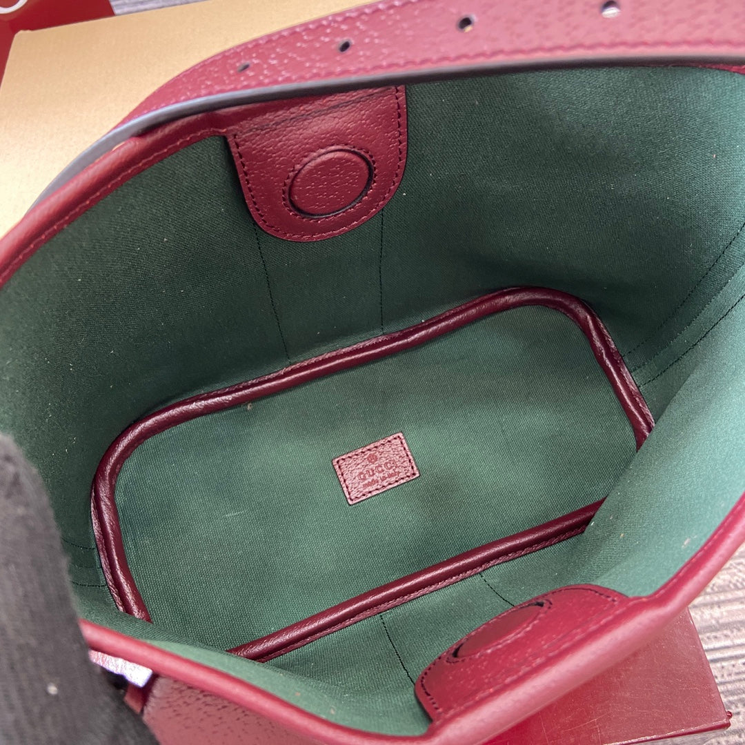 Gucci Ophidia 23cm Bag Beige Anchor red Canvas Leather