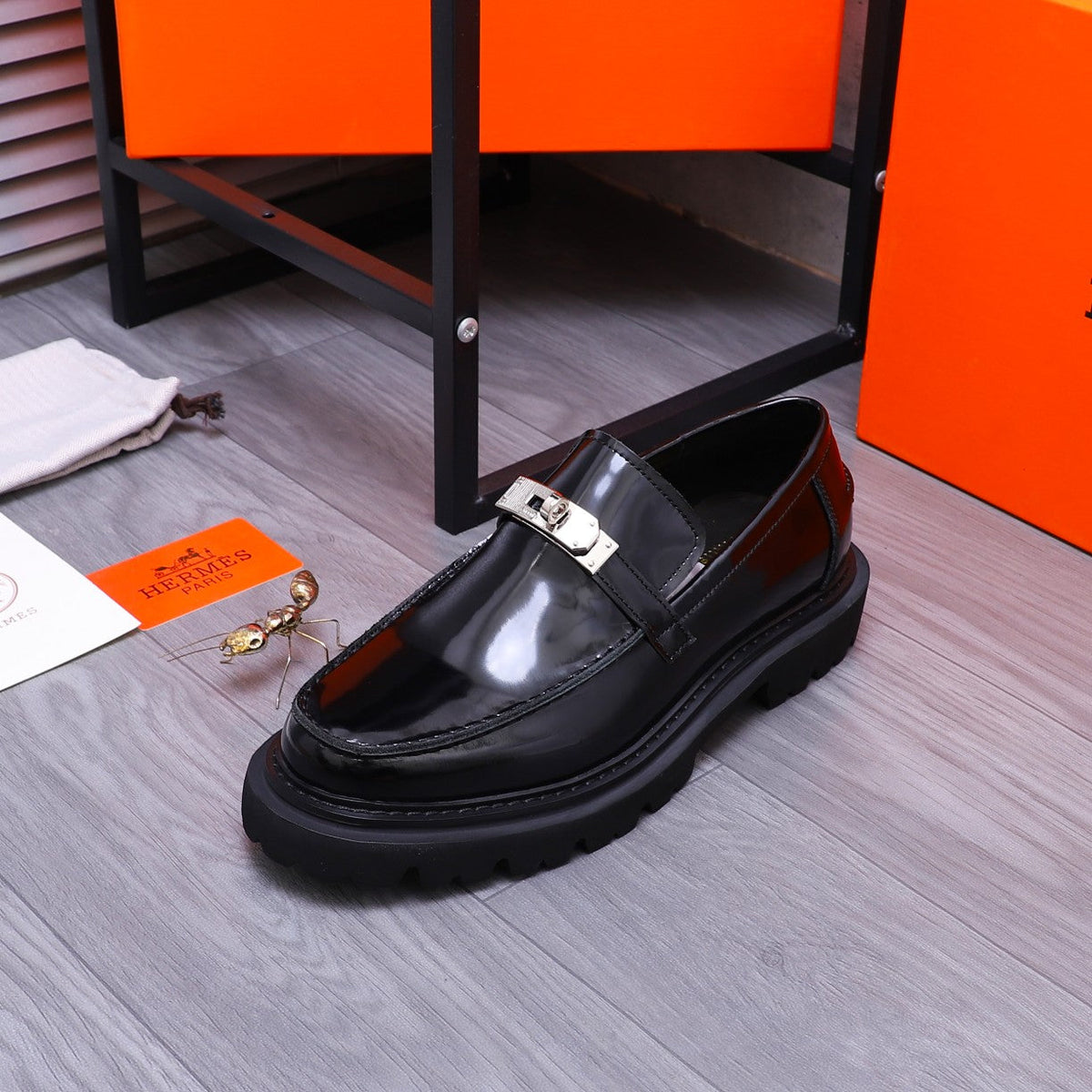 HM ICONE LOAFER GLOSSY BLACK CALFSKIN