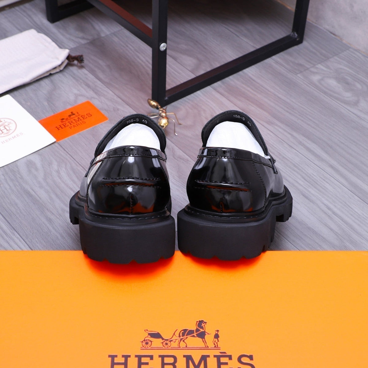 HM ICONE LOAFER GLOSSY BLACK CALFSKIN