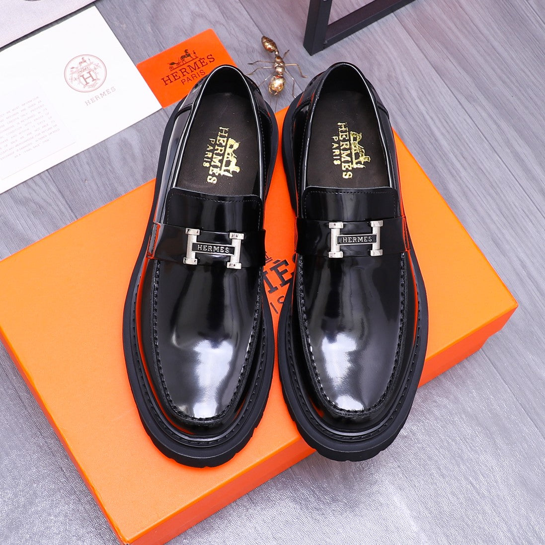 HM GREGOIRE LOAFER GLOSSY BLACK CALFSKIN