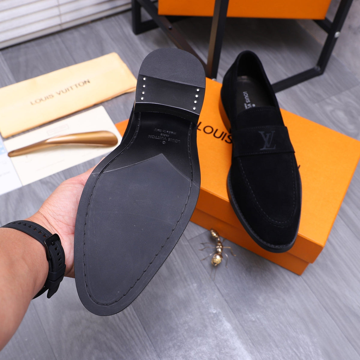 LV LOAFERS IN BLACK SUEDE CALFSKIN
