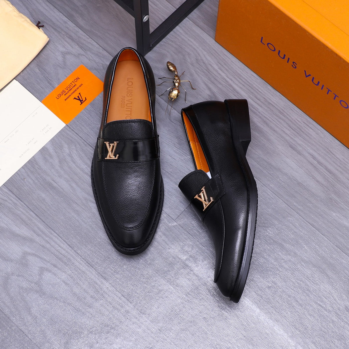 LV SAINT GERMAIN LOAFER BLACK GRAIN CALFSKIN