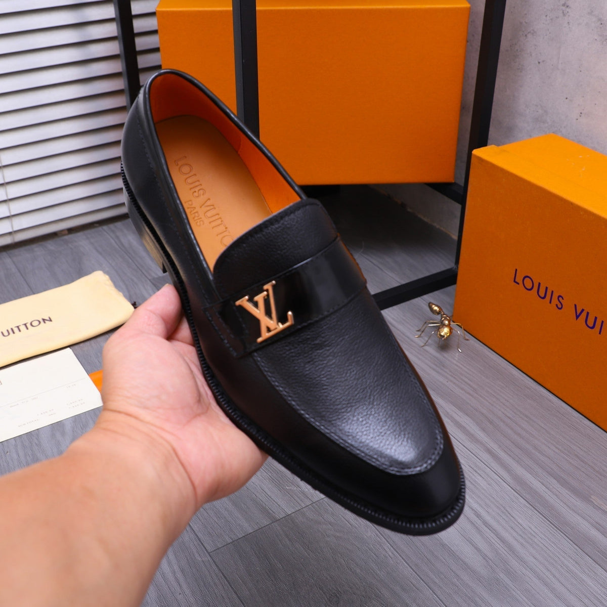 LV SAINT GERMAIN LOAFER BLACK GRAIN CALFSKIN